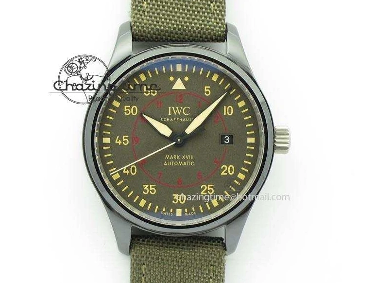 MIROTIME 0208 SunProtective MARK XVII IW324702 Real Ceramic MK Best Edition Green Dial On Green Nylon Strap A 7288